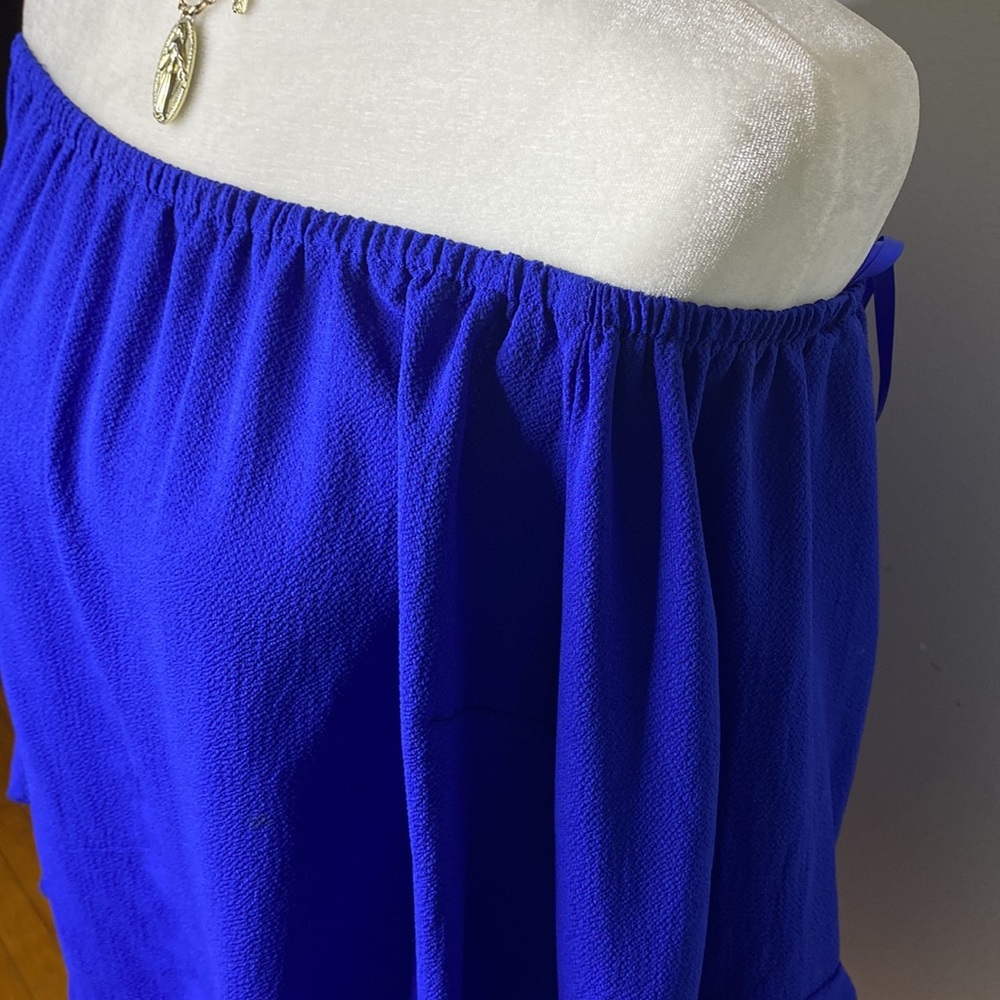 Blue off the shoulder dress - Picture 4 of 7